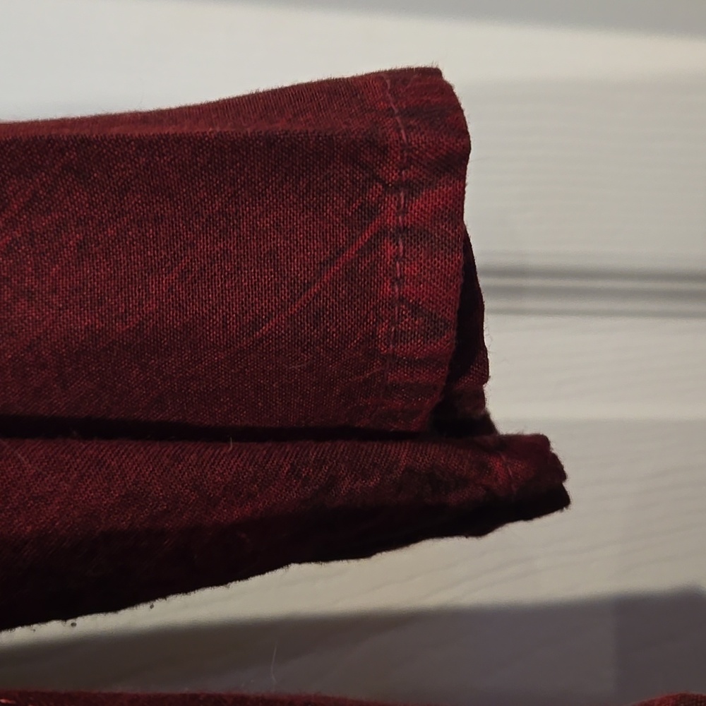 Embroidered Burgundy Button-Down Women's Top, 2x? - Picture 4 of 8